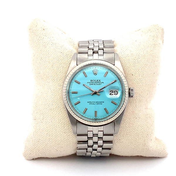 ROLEX - Oyster Perpetual Datejust 14K Fluted Bezel Pie Pan Dial 36mm