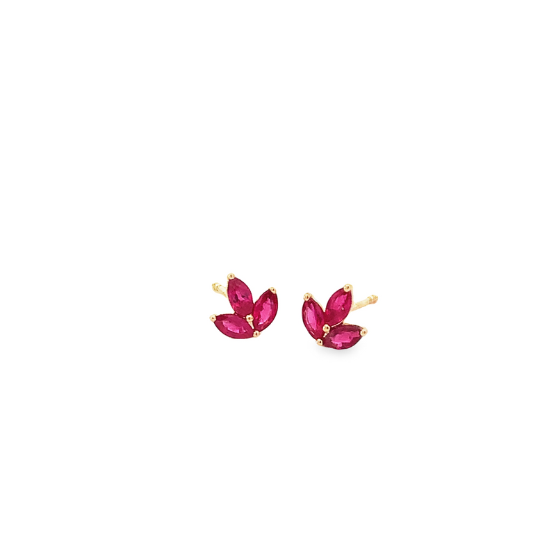 Marquise Ruby Lotus Earrings