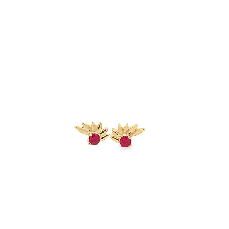 Ruby Sun Ray Stud Earrings