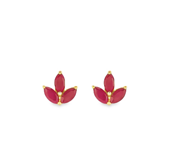 Marquise Ruby Lotus Earrings
