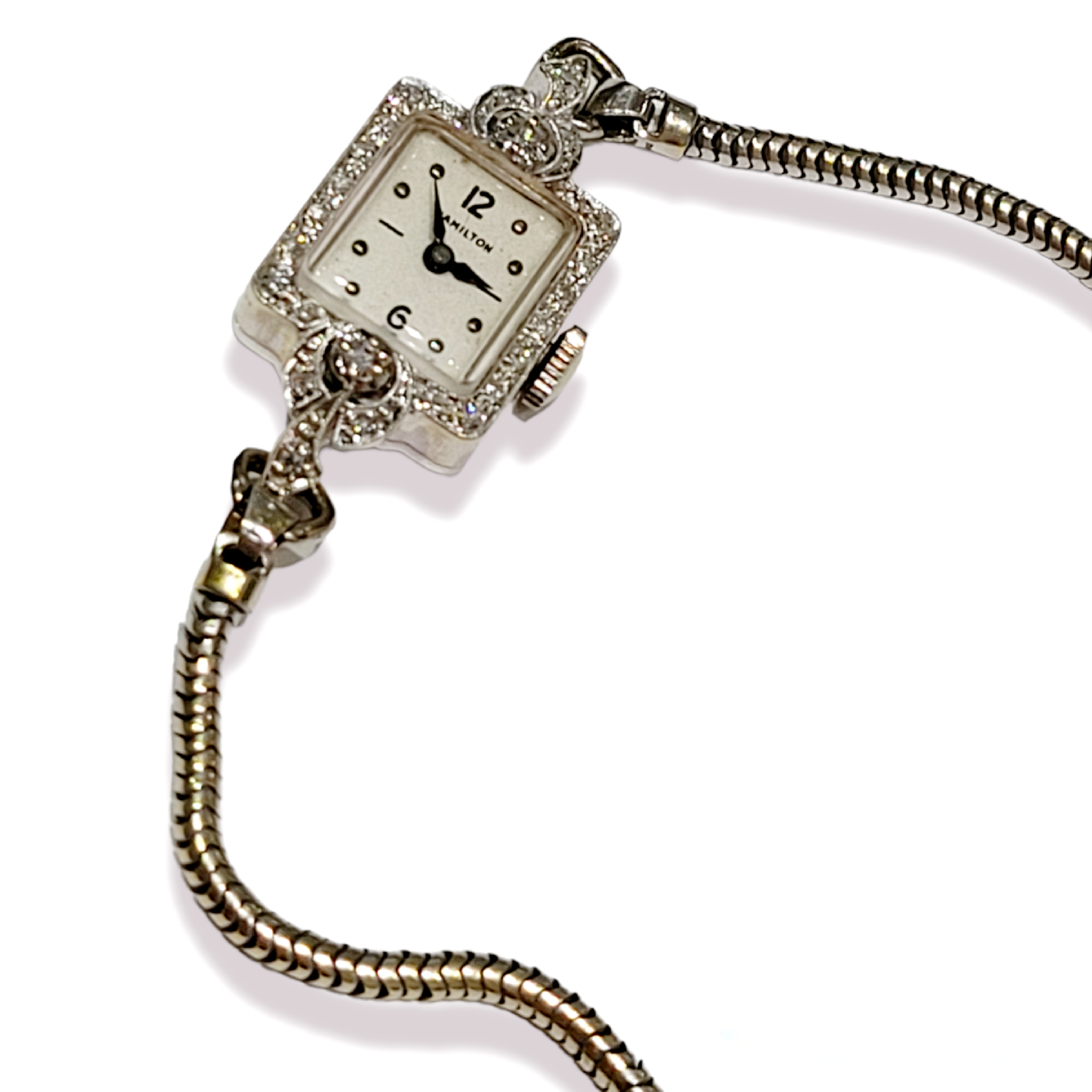 Hamilton 14k white gold 2025 diamond watch