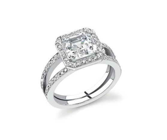 Asscher Cut Engagement Ring (setting only)