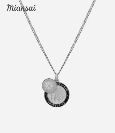 MIANSAI Ojos Sterling Silver Enamel Necklace for Men