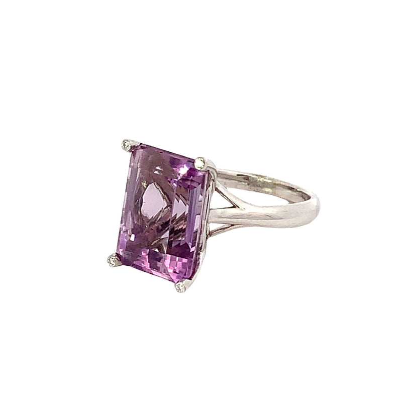 Rose de France Amethyst Diamond Accent Ring