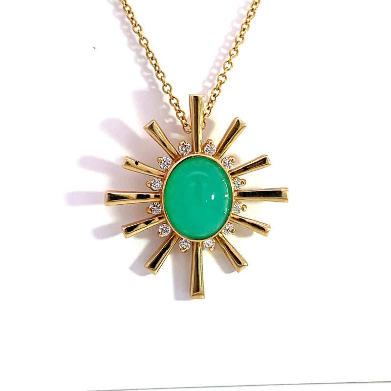 The "Helen" Chrysoprase and Diamond Necklace