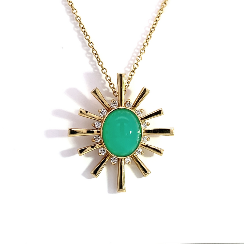 The "Helen" Chrysoprase and Diamond Necklace