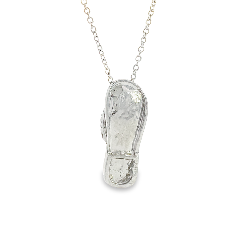 Diamond Flip Flop Pendant Necklace