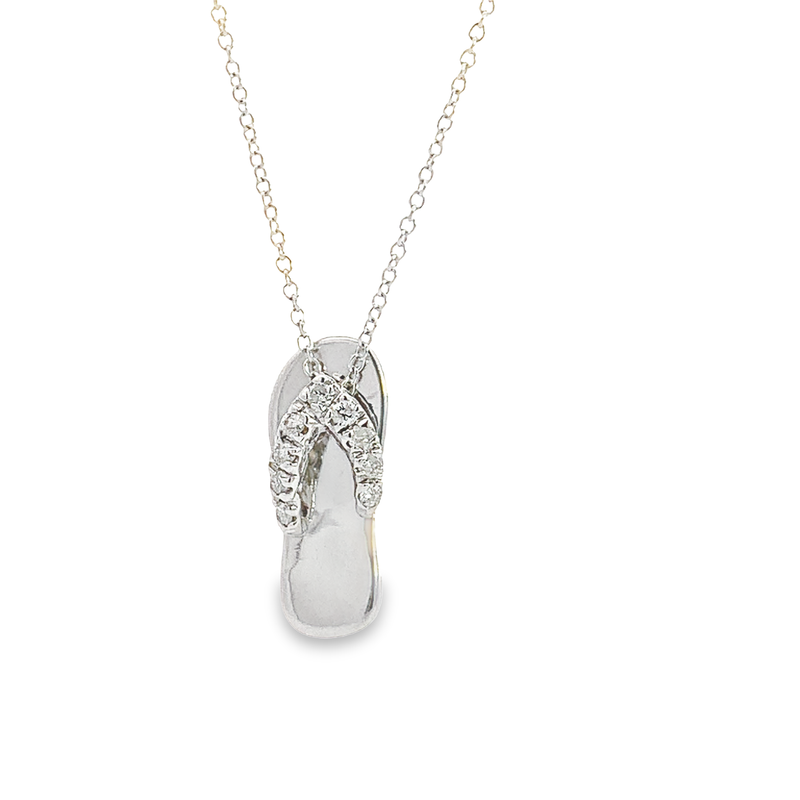 Diamond Flip Flop Pendant Necklace