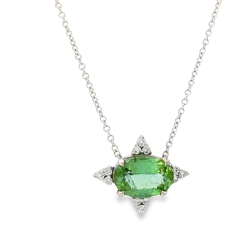 The "Nely" Green Tourmaline and Diamond Necklace