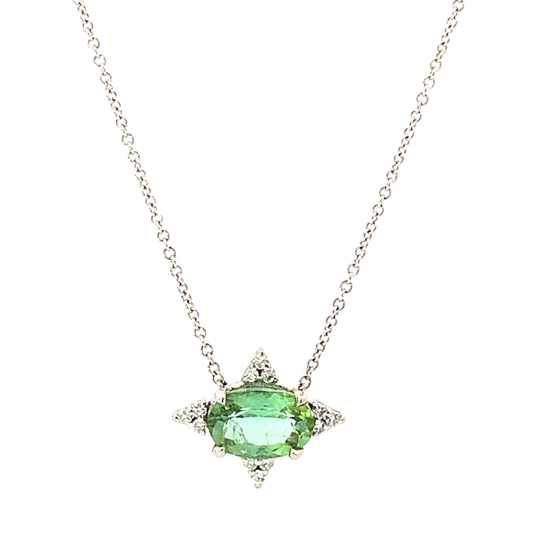 The "Nely" Green Tourmaline and Diamond Necklace