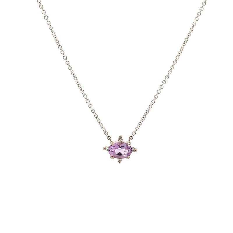 Rose de France Amethyst and Diamond Accent Necklace