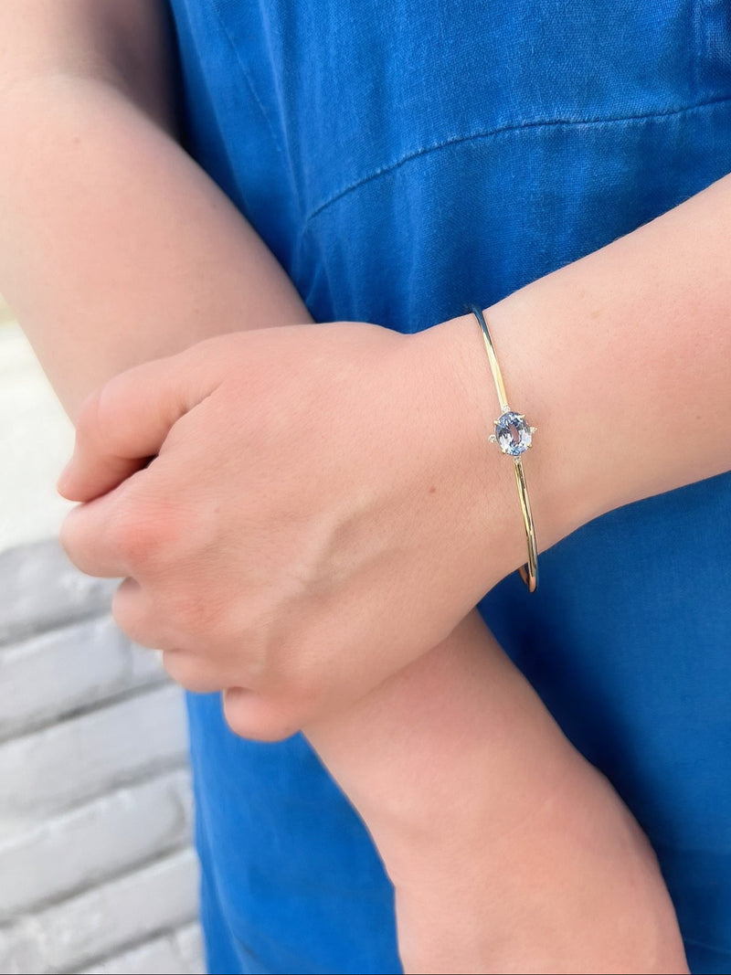 Sapphire and diamond accent bangle