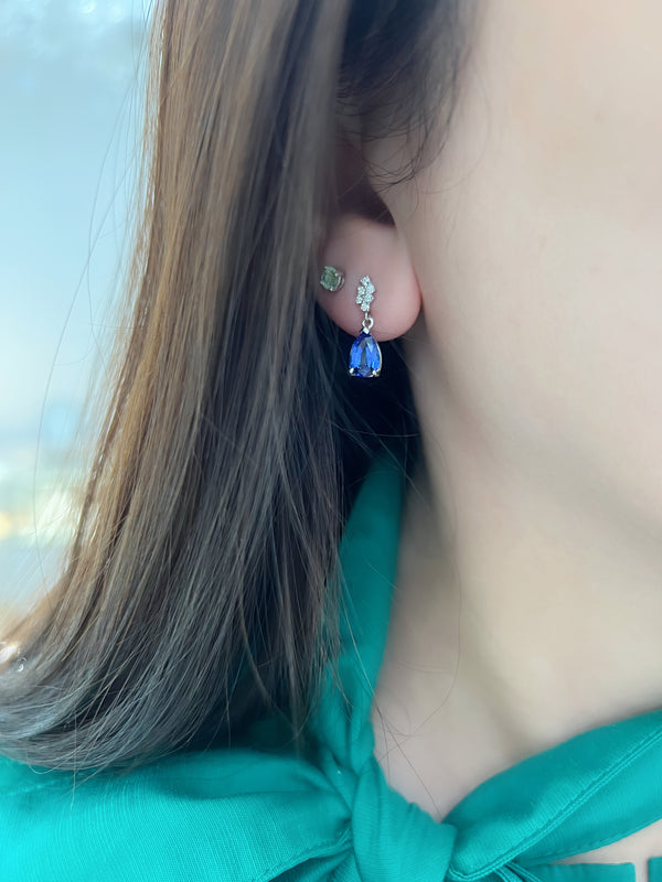Tanzanite and Diamond Drop Earrings