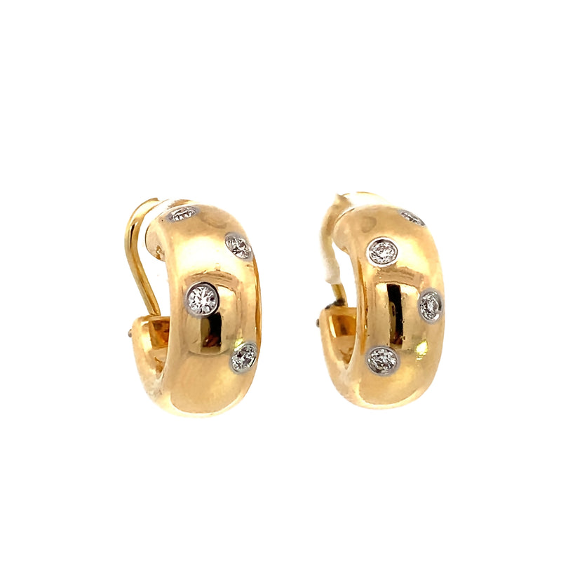Tiffany & Co - 18K Gold and Platinum Etoile Hoop Earrings