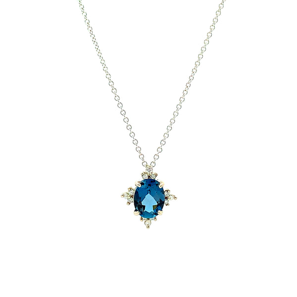 London Blue Topaz & Diamond Accent Necklace