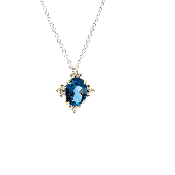 London Blue Topaz & Diamond Accent Necklace