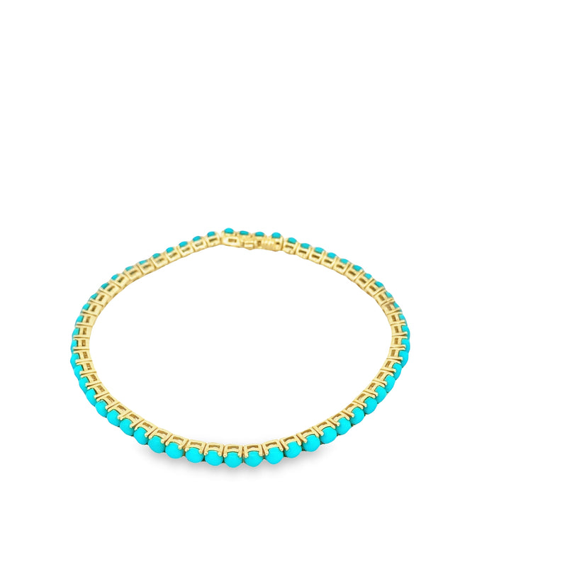 Natural Turquoise Line Bracelet