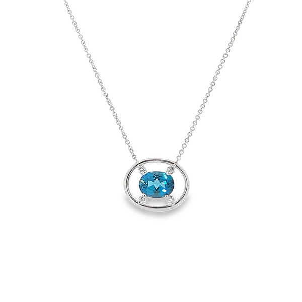 London Blue Topaz Diamond Accent Necklace
