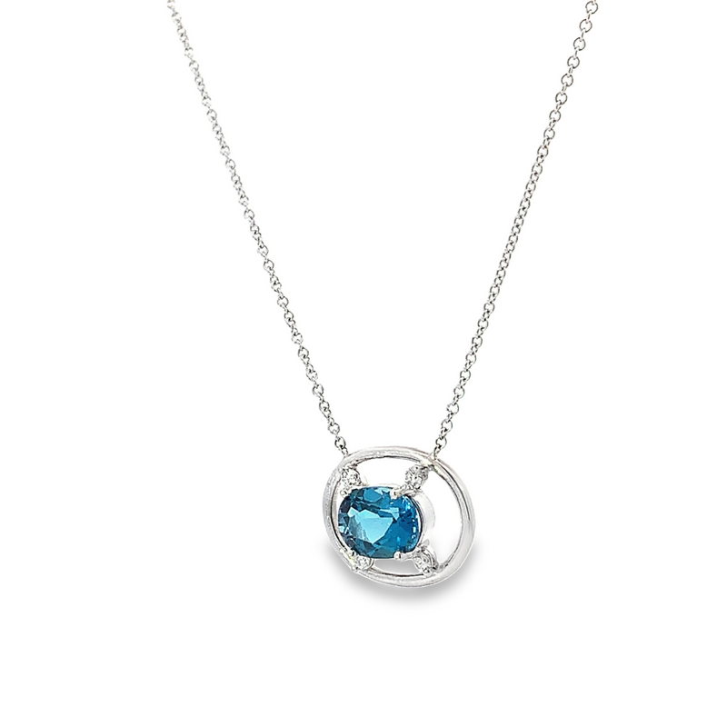 London Blue Topaz Diamond Accent Necklace