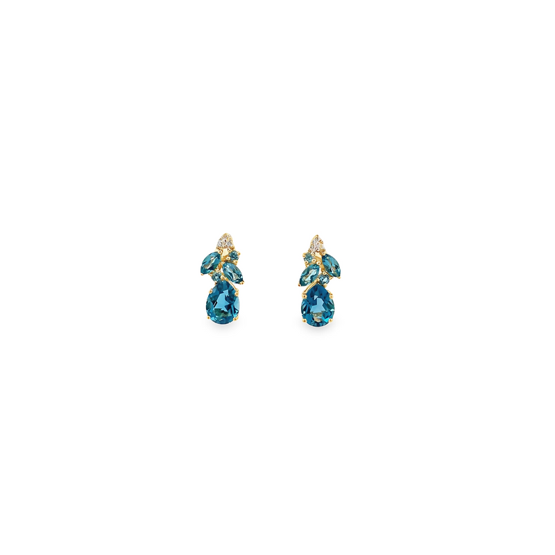 Multi Blue Topaz Earrings