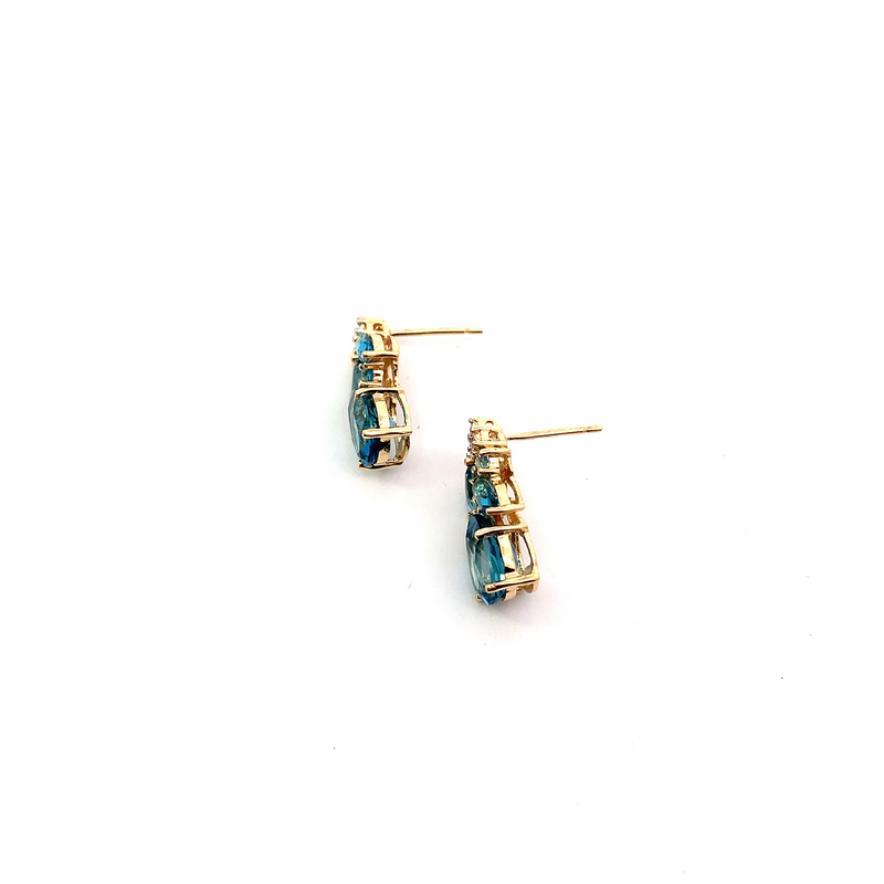 Multi Blue Topaz Earrings