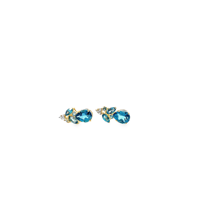 Multi Blue Topaz Earrings