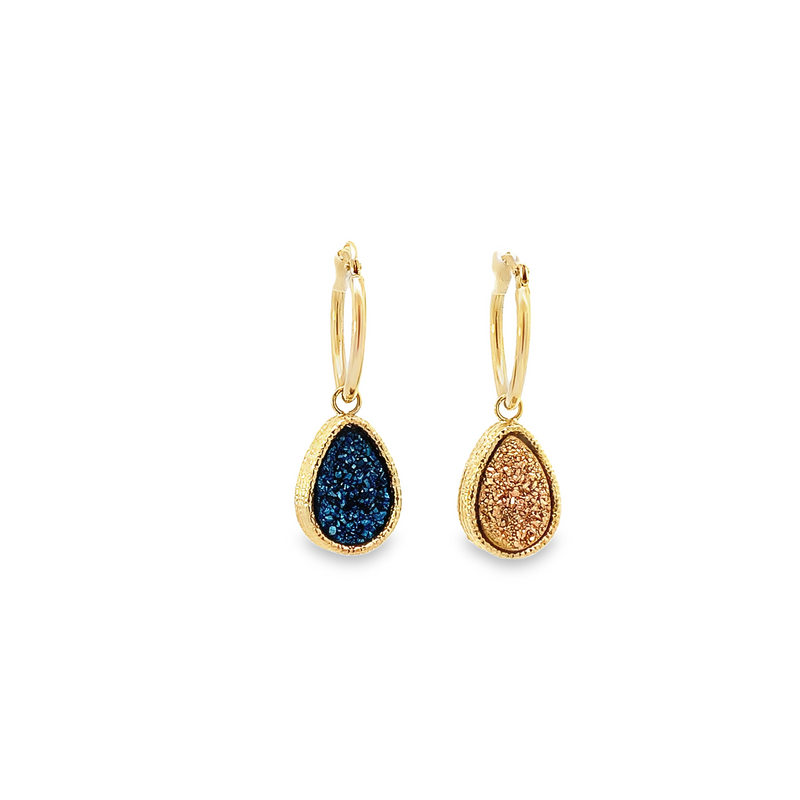 Reversible Druzy Drop Earrings