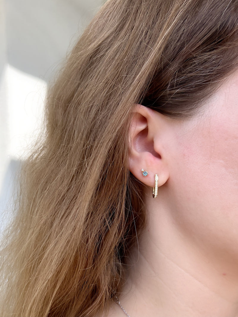 Elongated Diamond Hoop Earrings