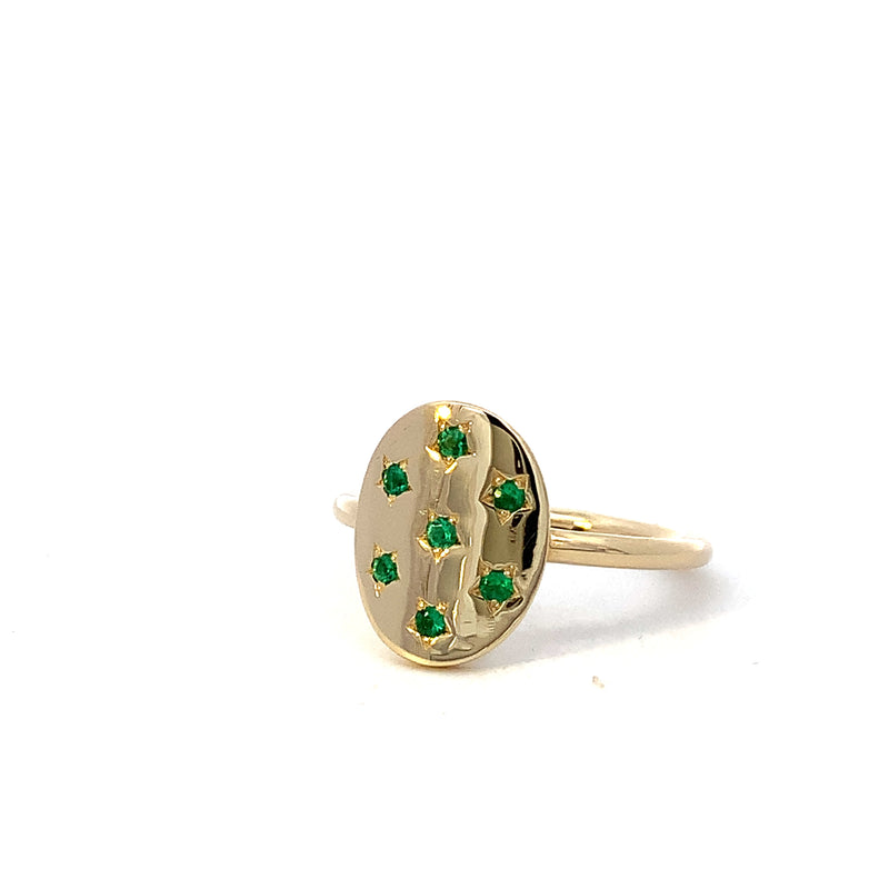 Emerald Oval Signet Ring