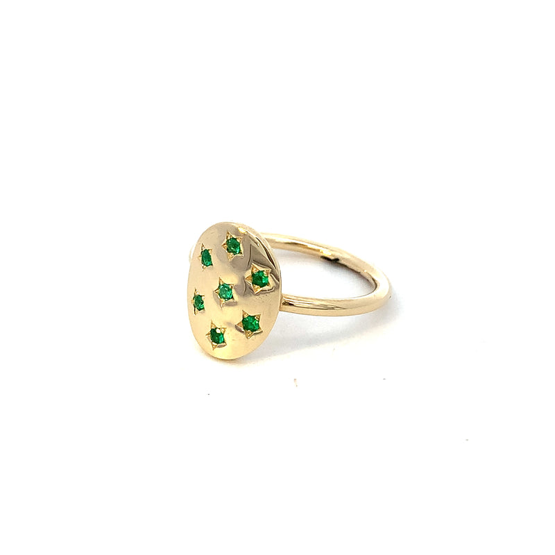 Emerald Oval Signet Ring