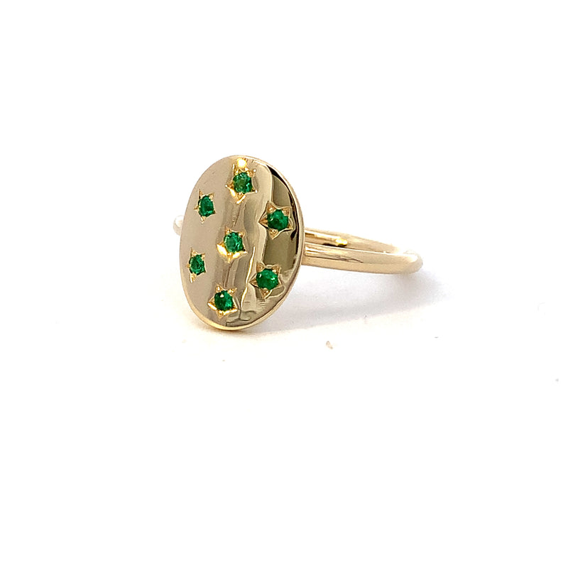 Emerald Oval Signet Ring