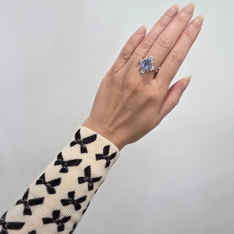 Vintage Style Sapphire and Diamond Accent Ring