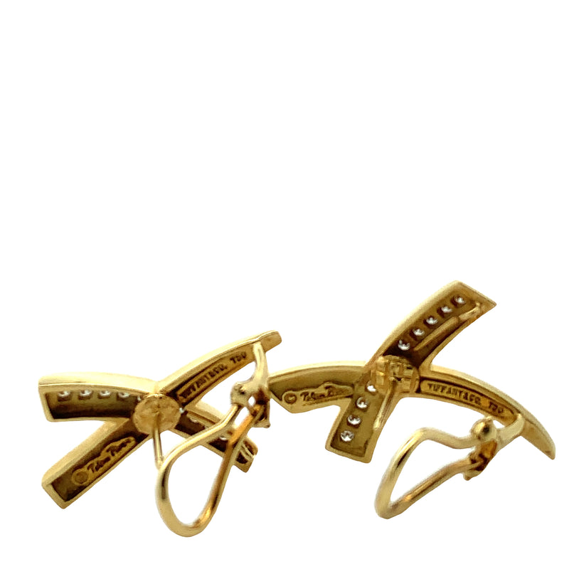 Tiffany & Co - Paloma Picasso 18K Gold Diamond X Earrings