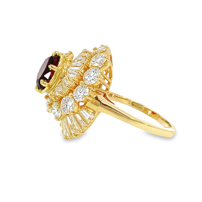 Vintage Ruby and Diamond Cocktail Ring
