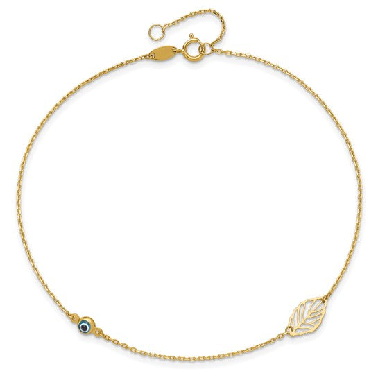 Gold Leaf and Eye Anklet