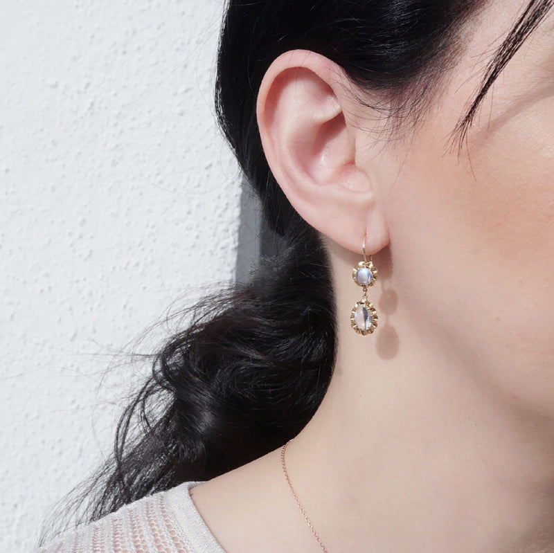Moonstone Drop Earrings - vintage