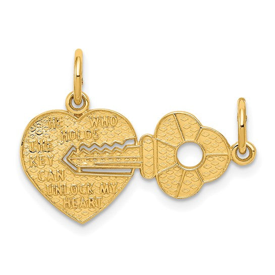 Heart and Key Break Apart Charms - available on special order