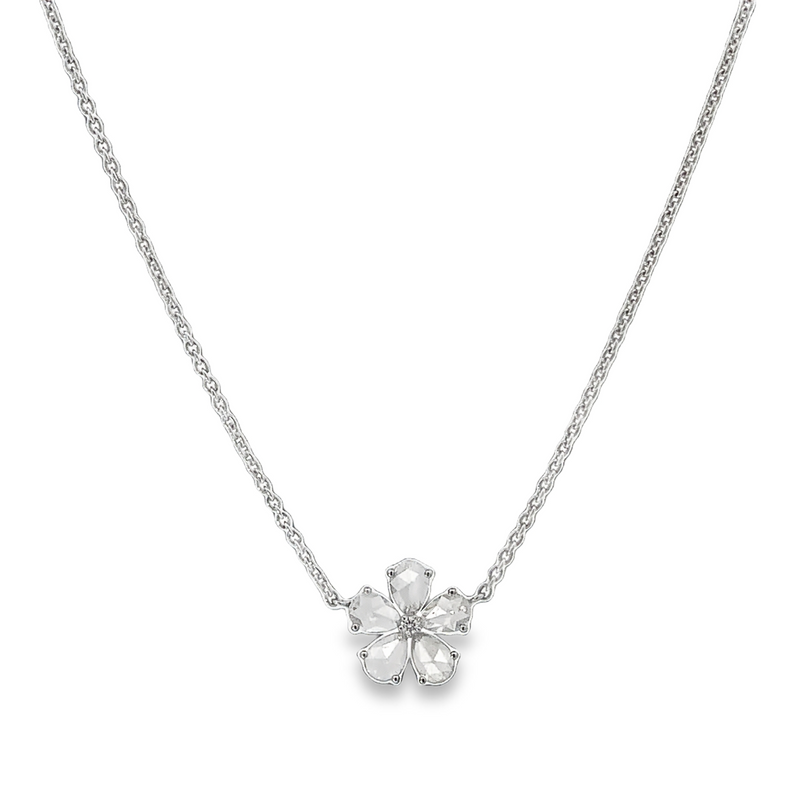 Rosecut Diamond Flower Necklace