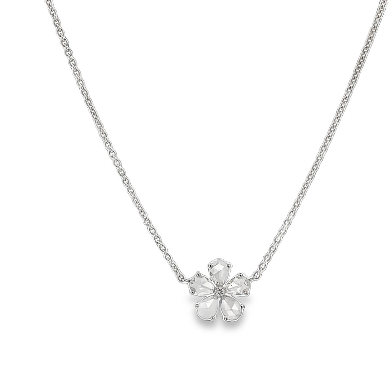 Rosecut Diamond Flower Necklace