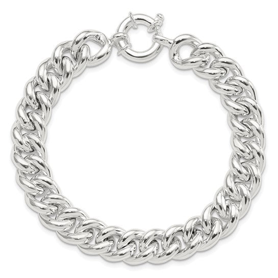 Sterling Silver Polished Hollow Curb Link Bracelet