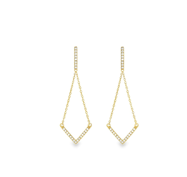 Diamond V Drop Earrings