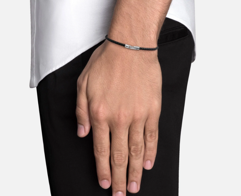 アクセサリー 20471120 Leather Bracelet black Cruz Leather Bracelet - Black – Generales & Generales Fine Jewellers