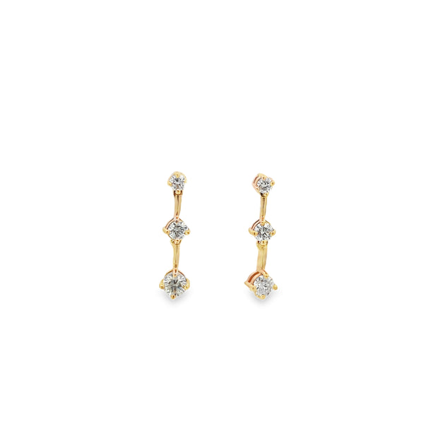 Diamond Trio Drop Earrings