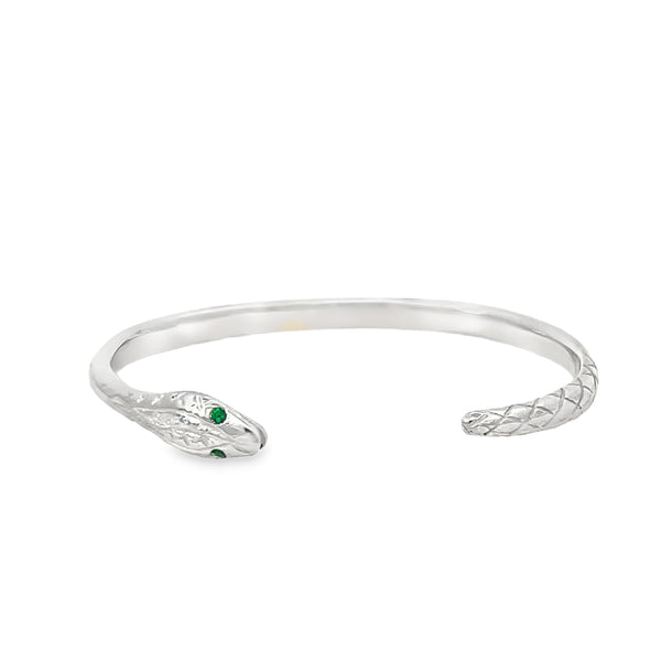 Emerald Eyes Snake Cuff Bracelet