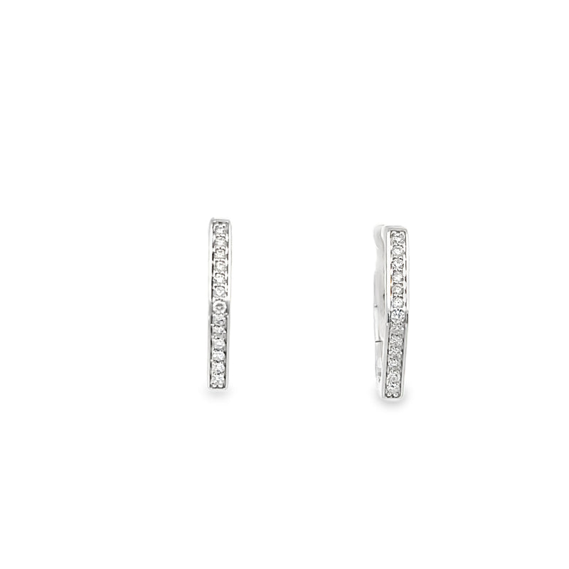 Hexagon diamond huggie earrings