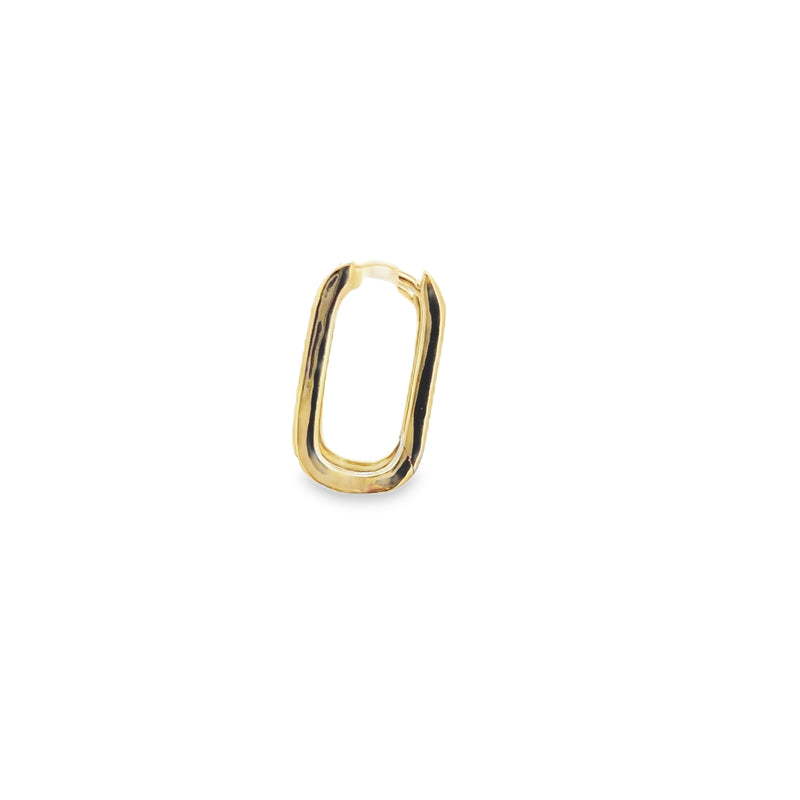 Elongated Diamond Hoop Earrings