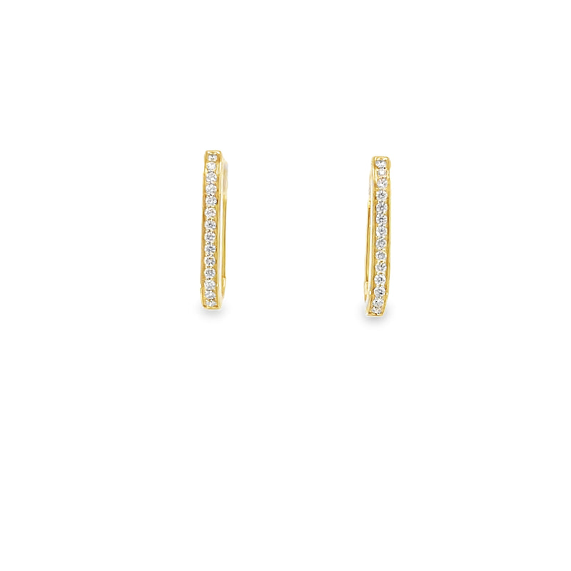 Elongated Diamond Hoop Earrings