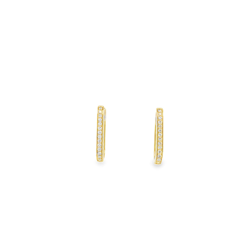 Elongated Diamond Hoop Earrings