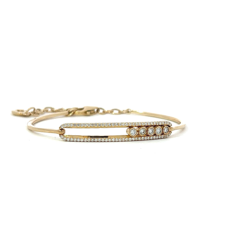 Floating diamond bar bracelet