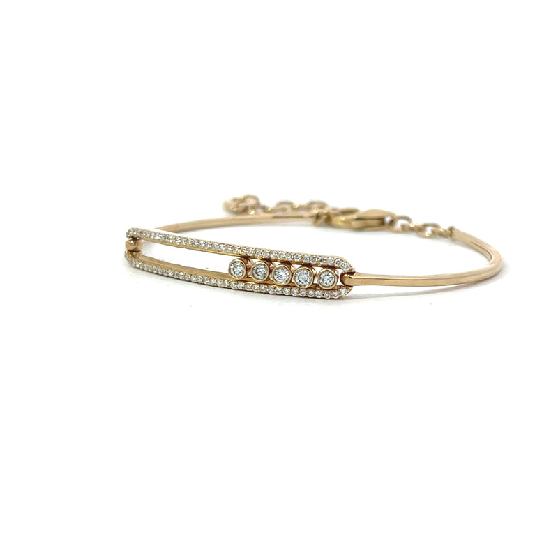 Floating diamond bar bracelet